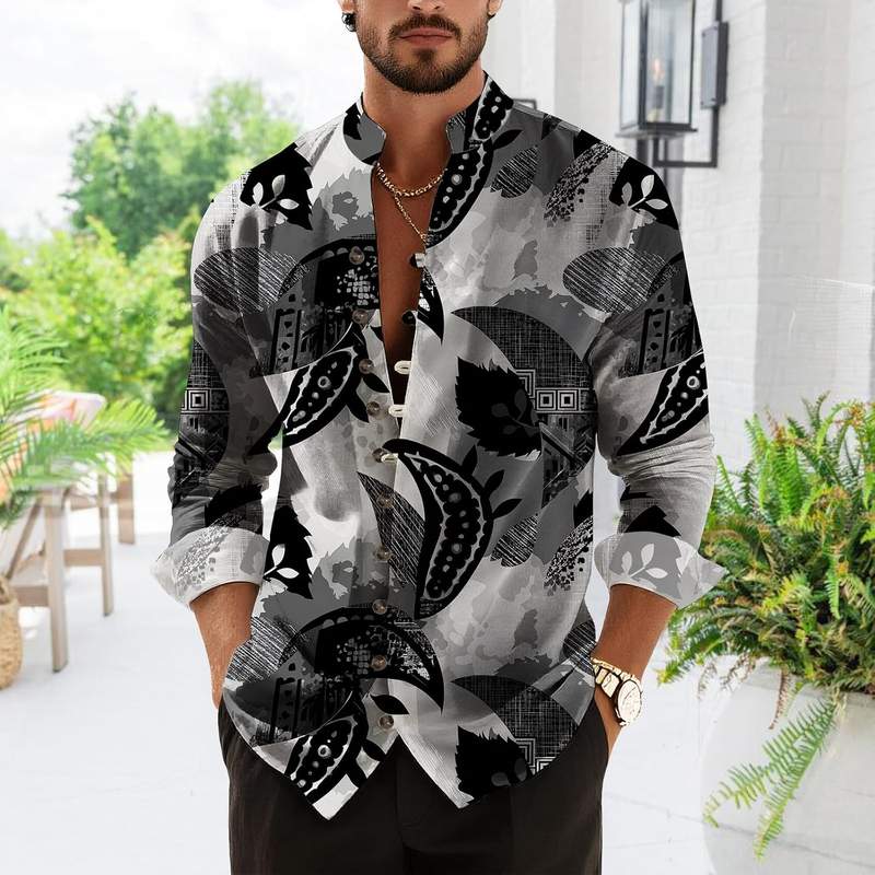 B0FLJTH1N1_815Dh7HouL-1 Men’s Vibrant Tropical Paisley Floral Print Button Down Hawaiian Shirt - Image 4