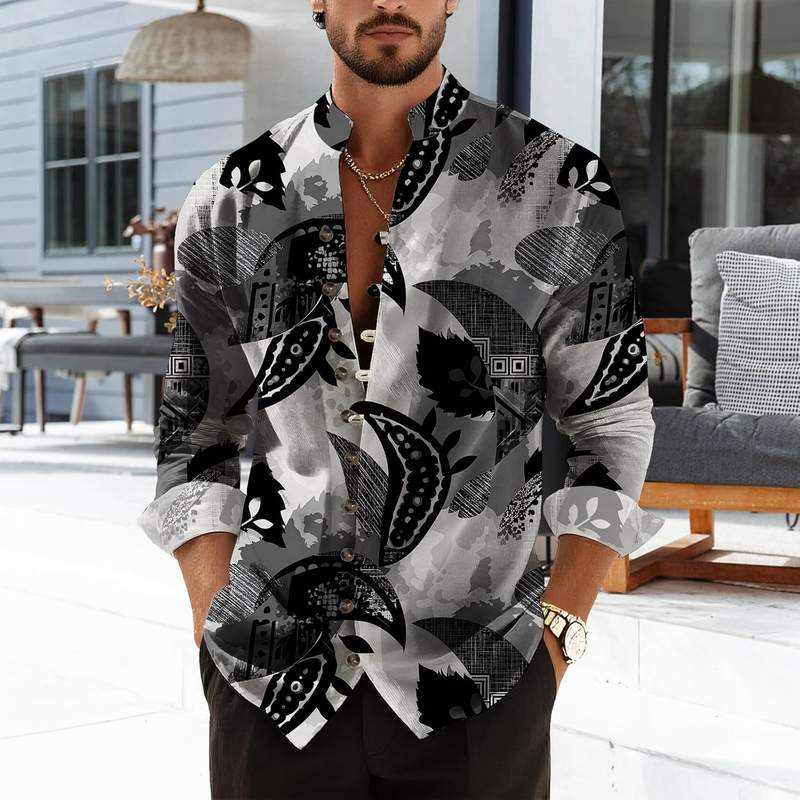 B0FLJTH1N1_81Rdtt5YsNL-1 Men’s Vibrant Tropical Paisley Floral Print Button Down Hawaiian Shirt - Image 3